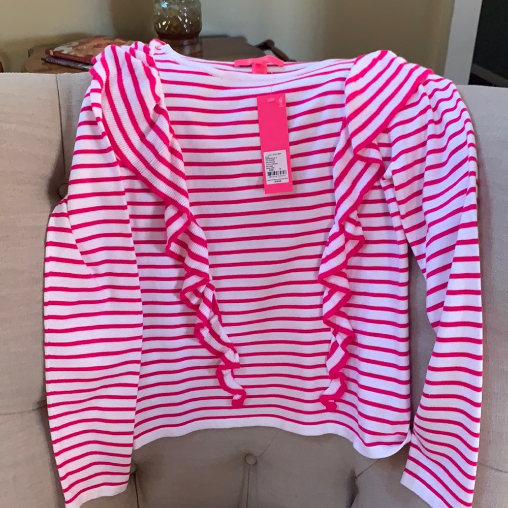 Lilly Pulitzer Pink & white stripe sweater 💝